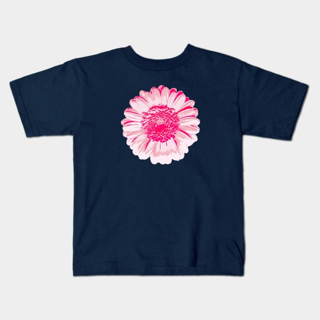Pink Daisy Flower Abstract Nature Art Kids T-Shirt by Insightly Designs